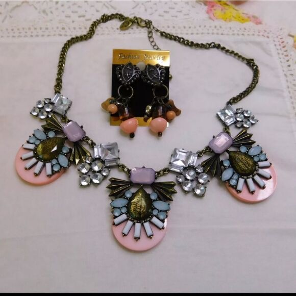 Charter Club Jeweled Statement Necklace and Earrings Set - Picture 5 of 5